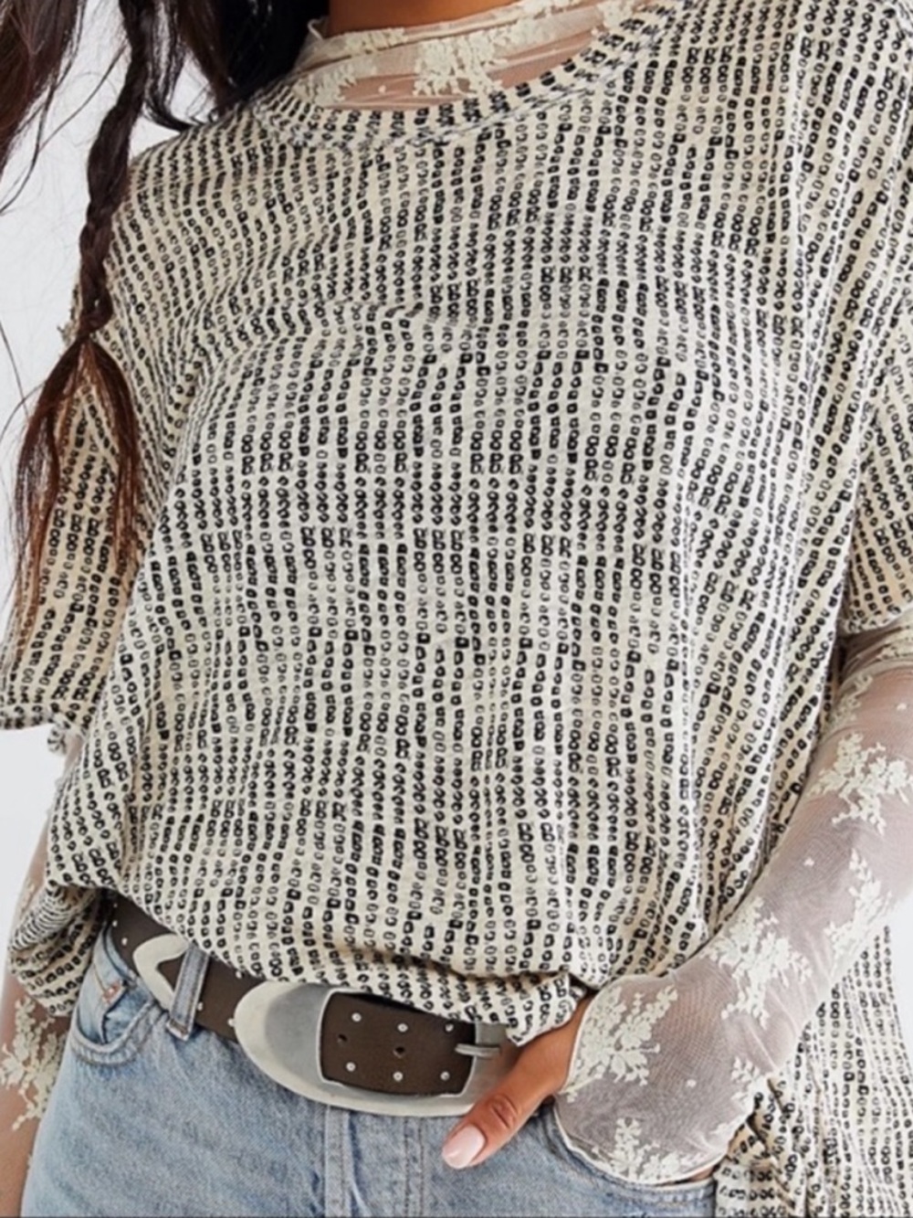 Free People We The Free Bali Backpacker Flax Linen Shirt, Size Large - Picture 13 of 13